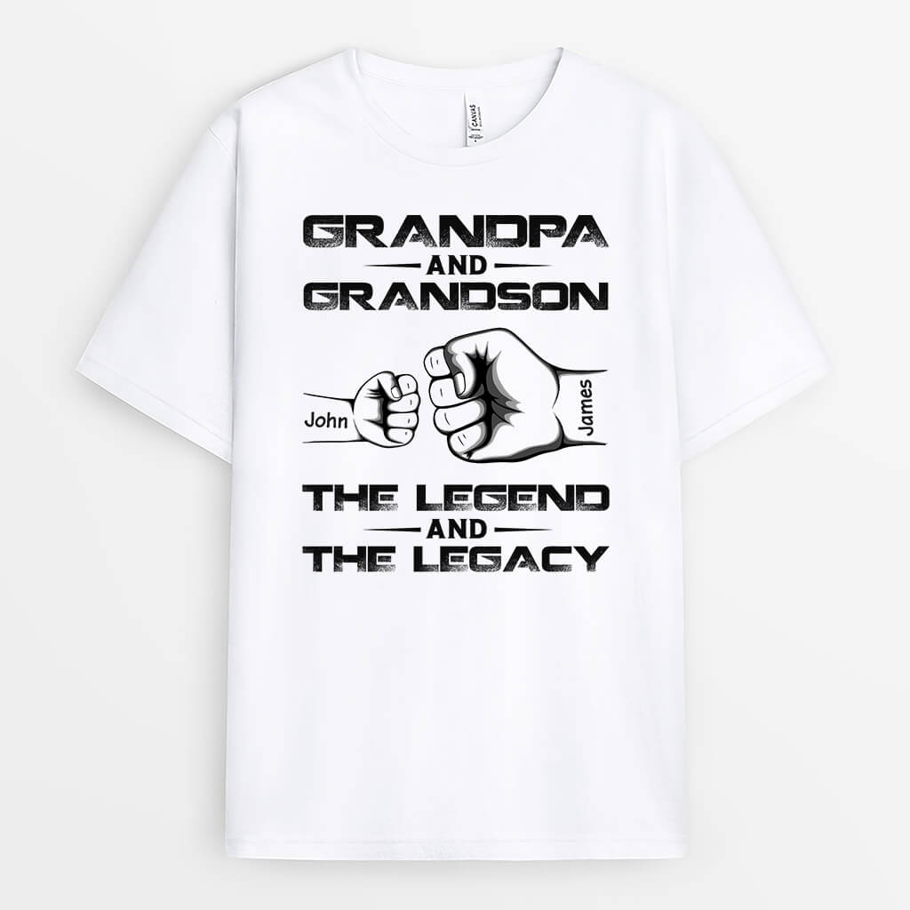 Grandpa & Grandson The Legend The Legacy - Grandson Personalized Gifts