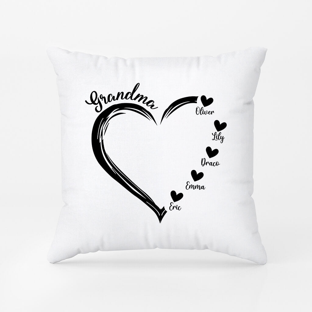 Personalized Mommy/Grandma's Hearts Pillow