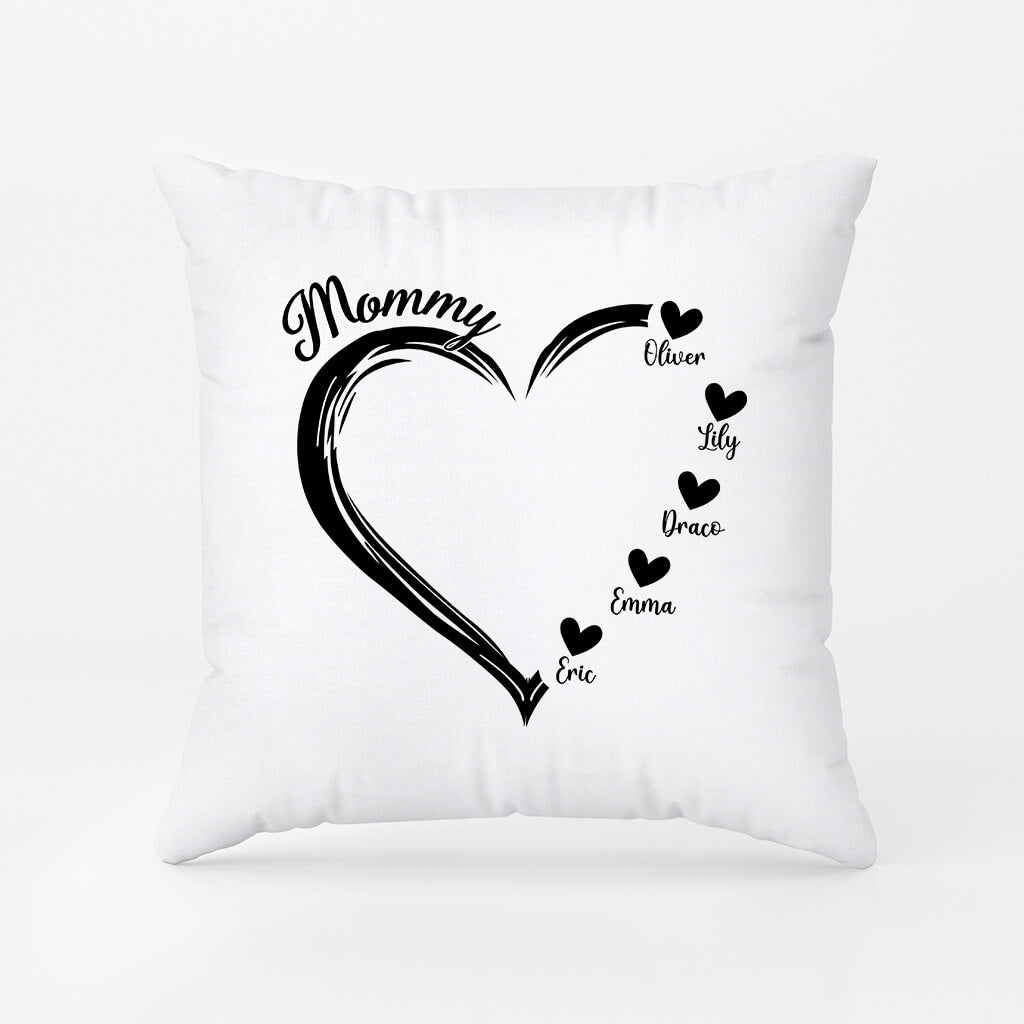 Personalized Mommy/Grandma's Hearts Pillow