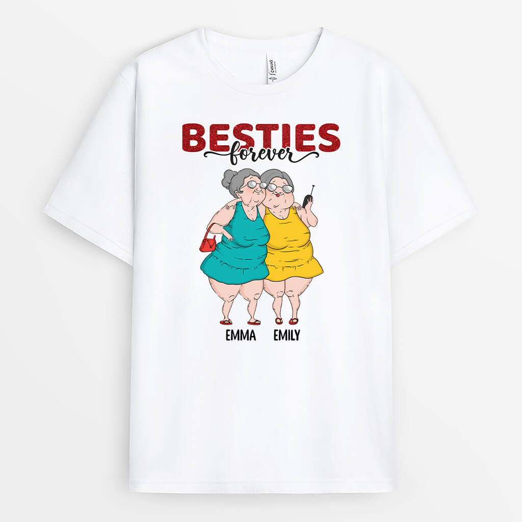 Personalized Besties/Sisters Forever Sitting Christmas T-shirt