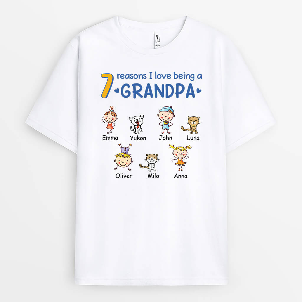 Personalized Reasons I Love Being A Grandad T-shirt