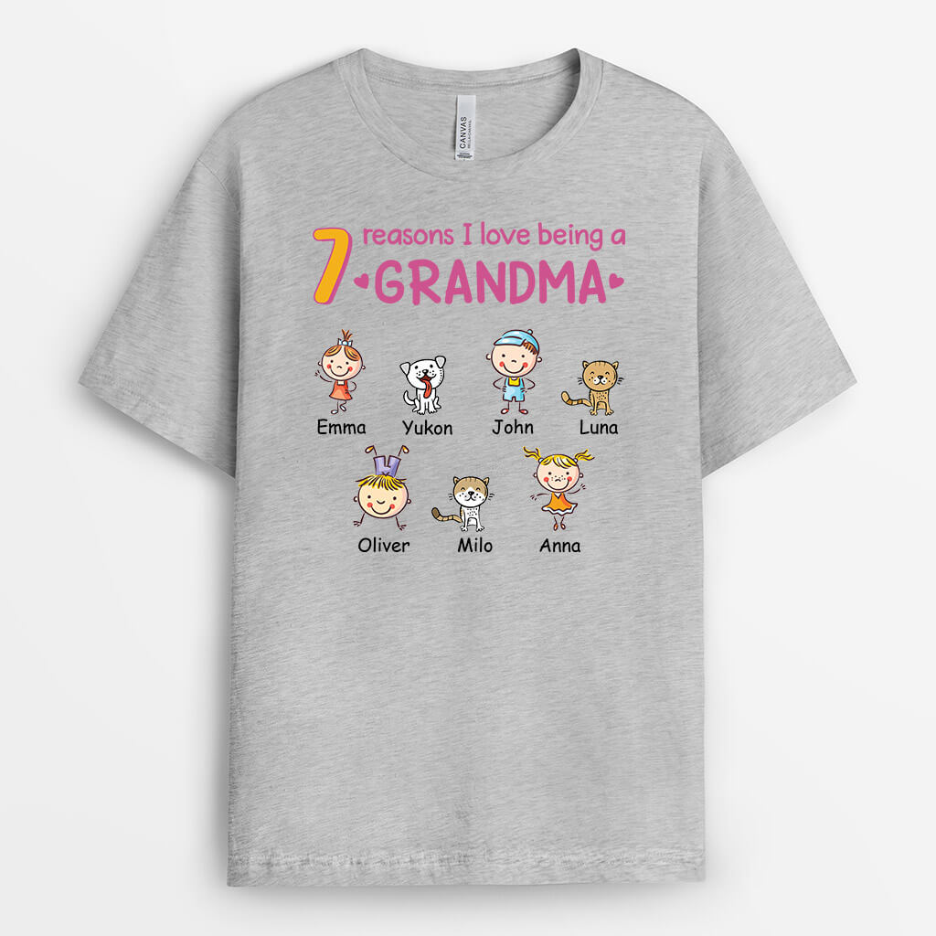 Reasons I Love Being A Grandma - Personalized Grandma T-Shirt