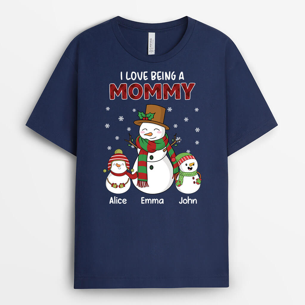 Personalized Love Being A Grandma/Mommy Snowman T-shirt