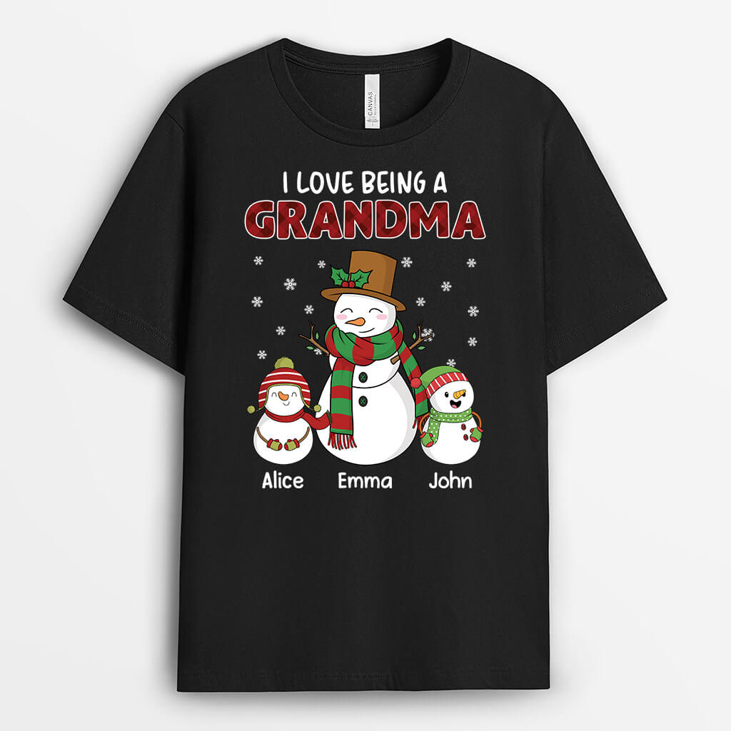 Personalized Love Being A Grandma/Mommy Snowman T-shirt