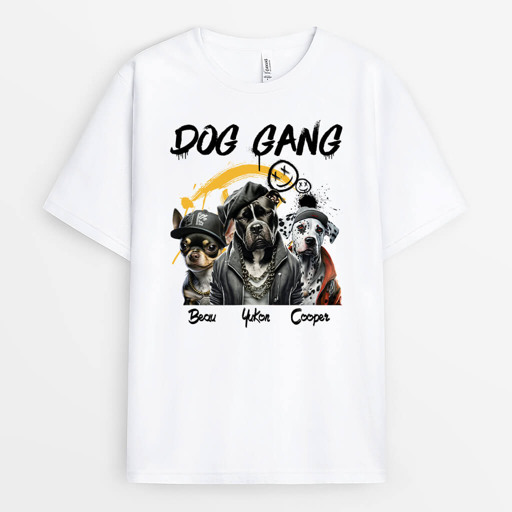 Hip Hop Dog Gang T-shirt - Custom Dog Clothing for Humans