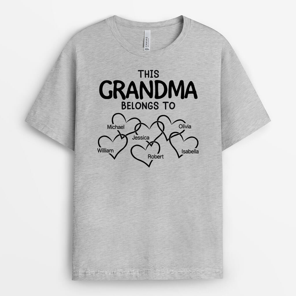 Personalized This Grandma Belongs To Hearts T-shirt