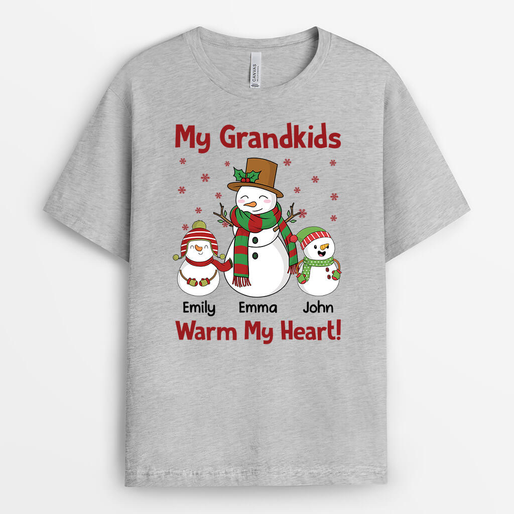 Personalized My Grandkids Warm My Heart T-shirt
