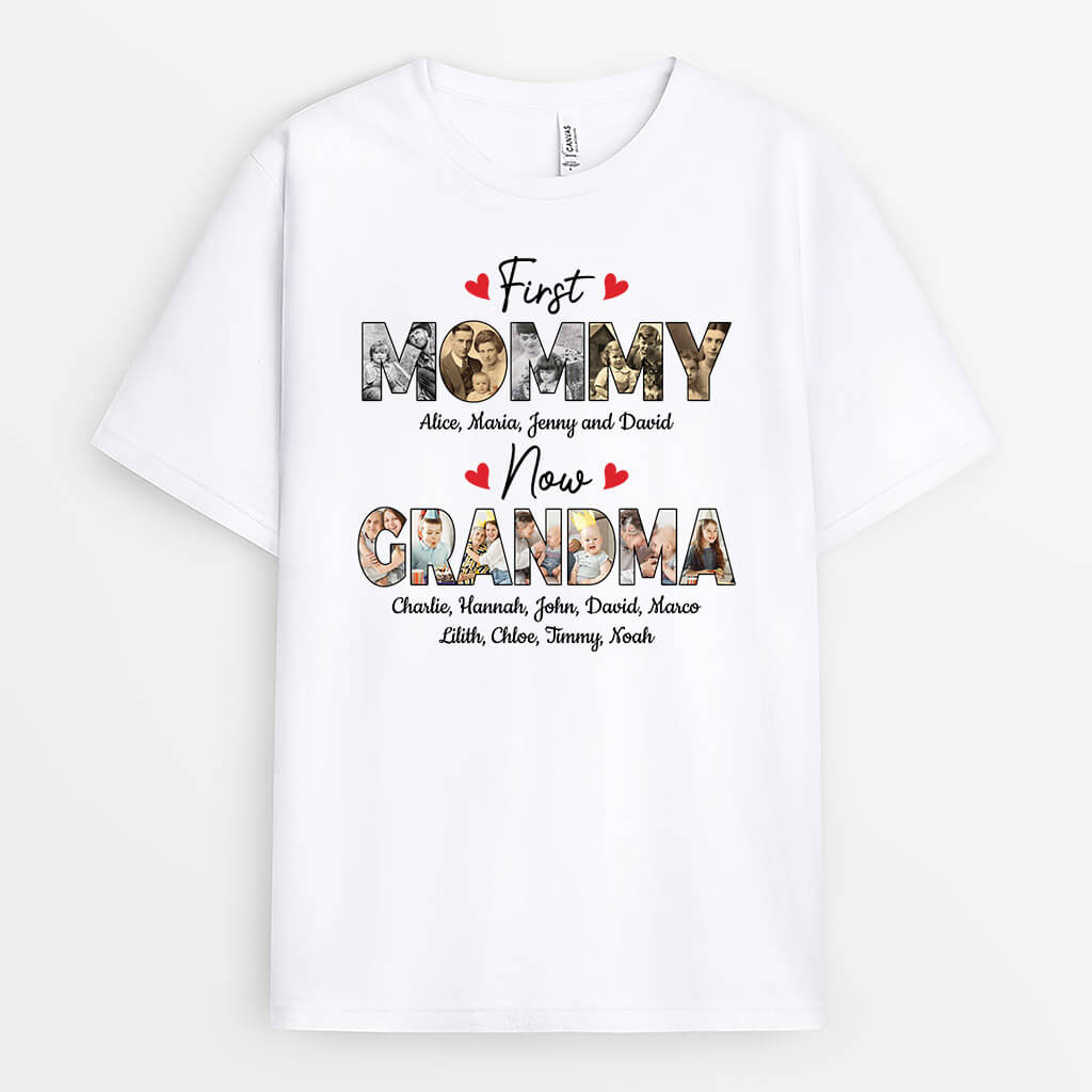 Personalized First Mommy Now Grandma T-shirt