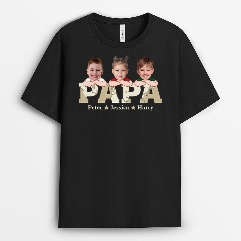 Personalized Papa And Kids T-shirt