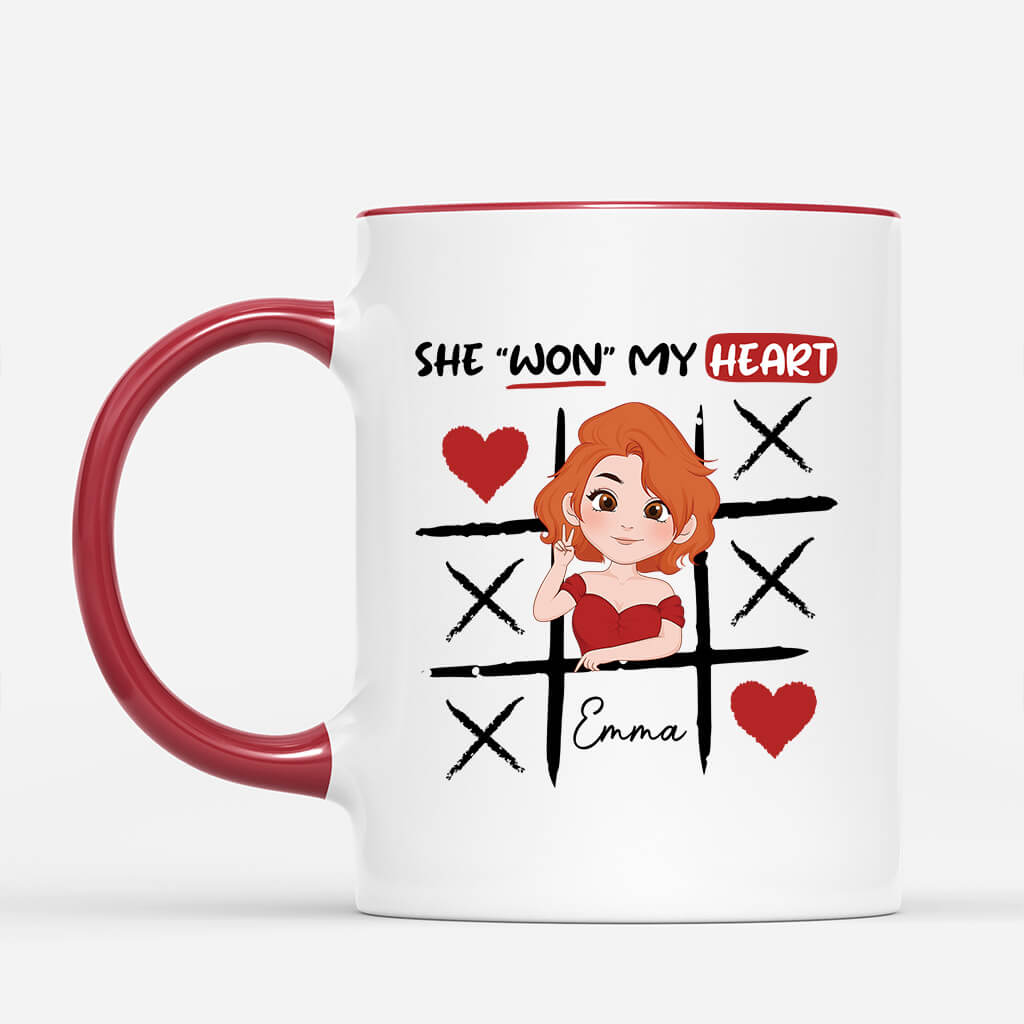 Personalized You Won My Heart Mug