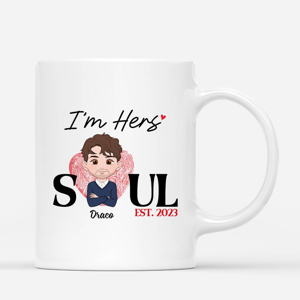 Personalized Soul Mate I'm Hers I'm His Couple Mug