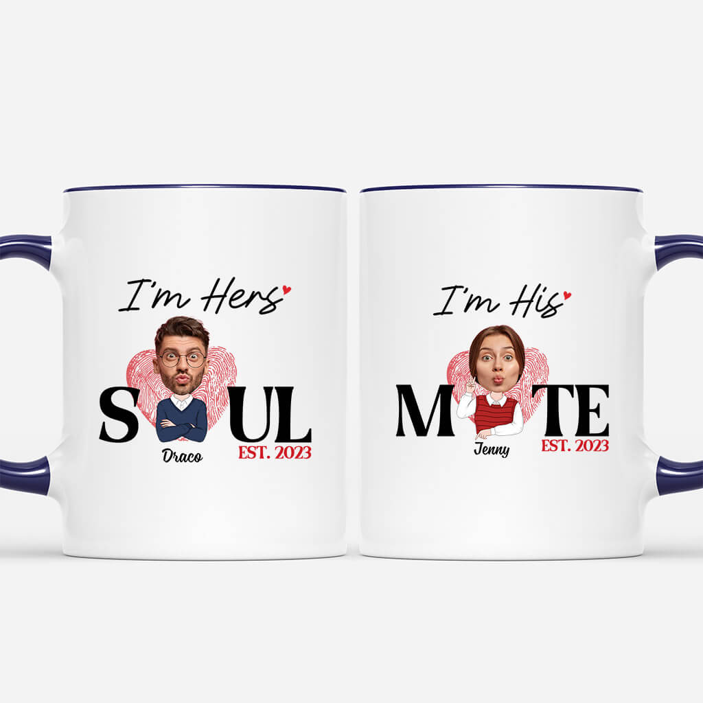 Personalized Soul Mate I'm Hers I'm His Couple Mug