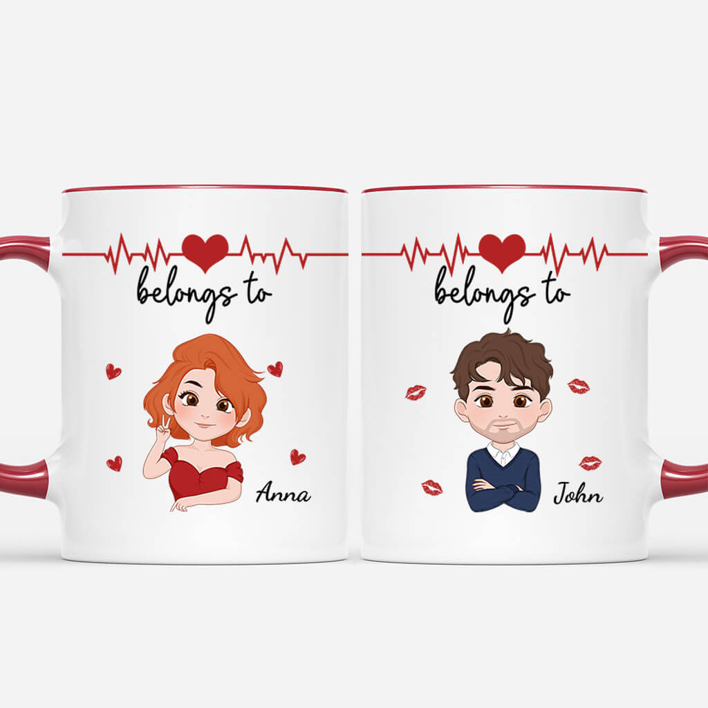 Personalized My Heart Belongs To Couple Mug
