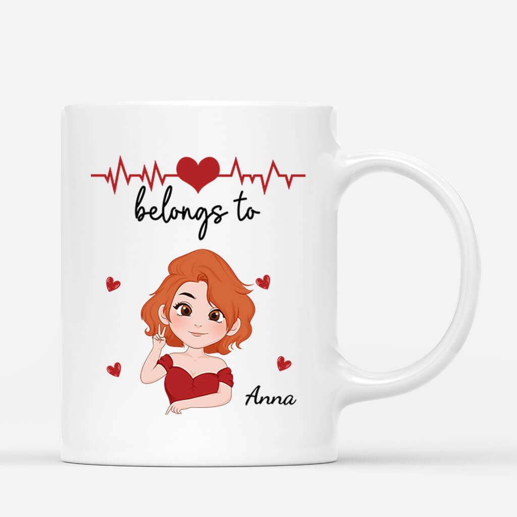 Personalized My Heart Belongs To Couple Mug
