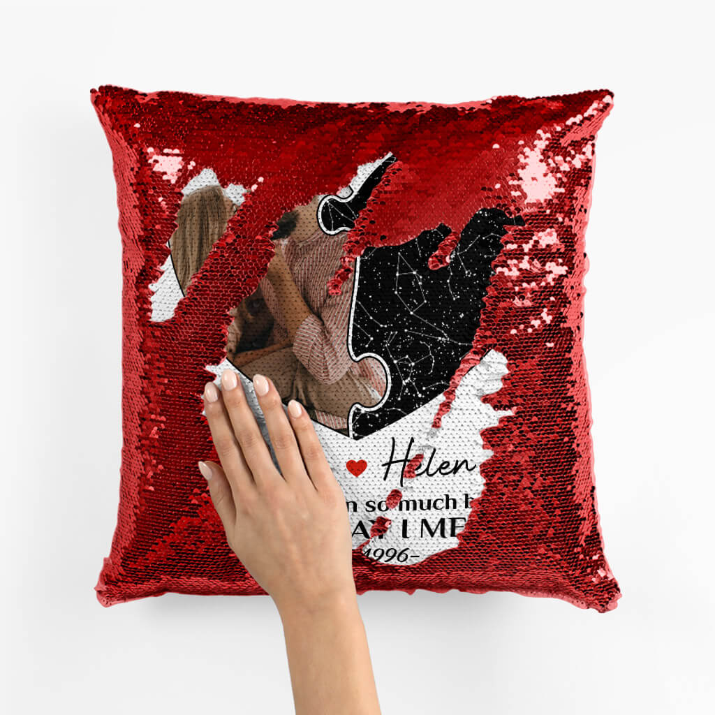 Personalized Since The Day I Met You Sequin Pillow