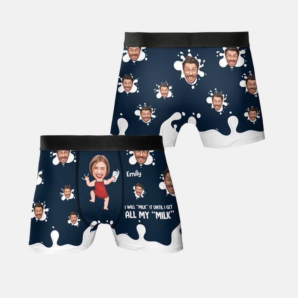 Personalized I Will Milk It Until I Get All My Milk Boxer