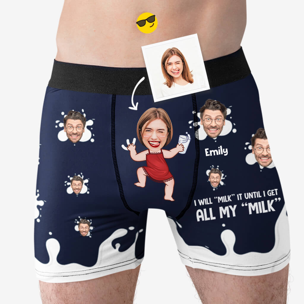 Personalized I Will Milk It Until I Get All My Milk Boxer