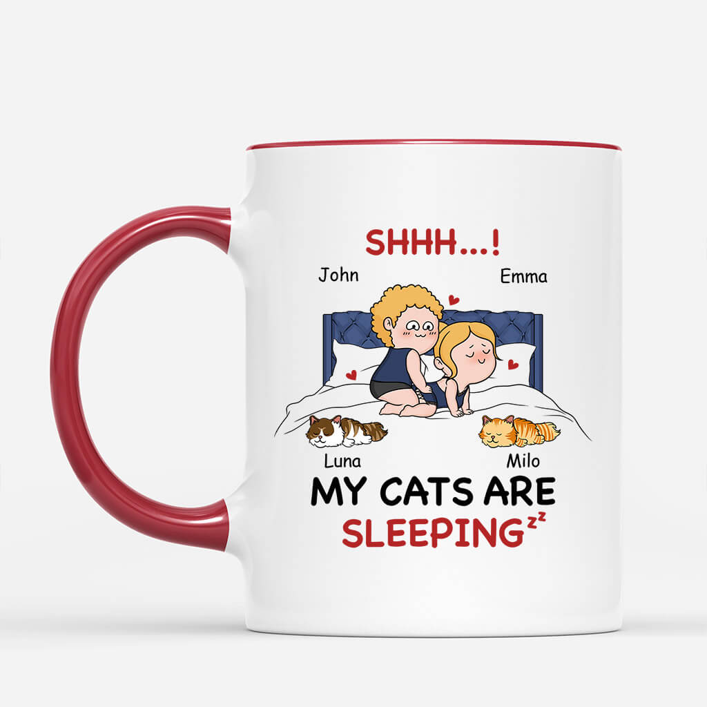 Personalized Shhh My Cats Are Sleeping Mug