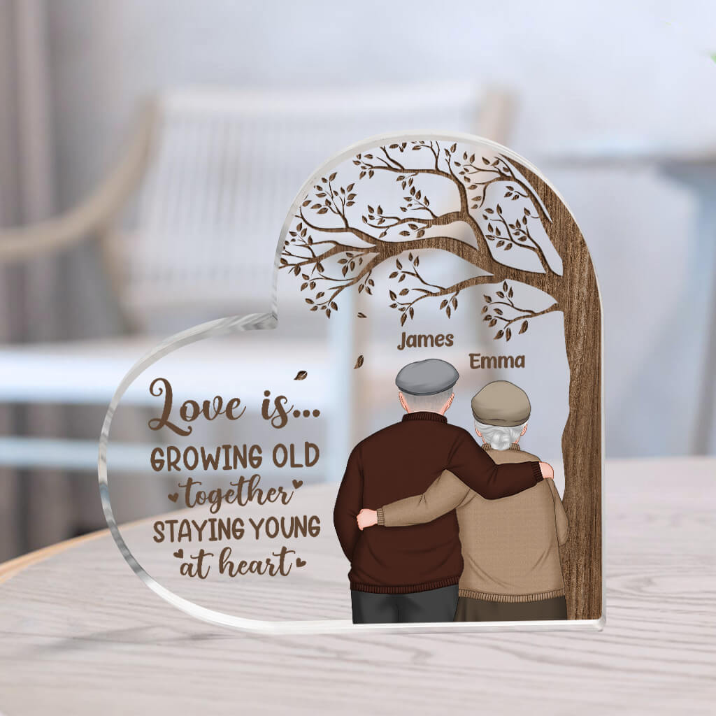 Personalized Love Is Growing Old Acrylic Plaque