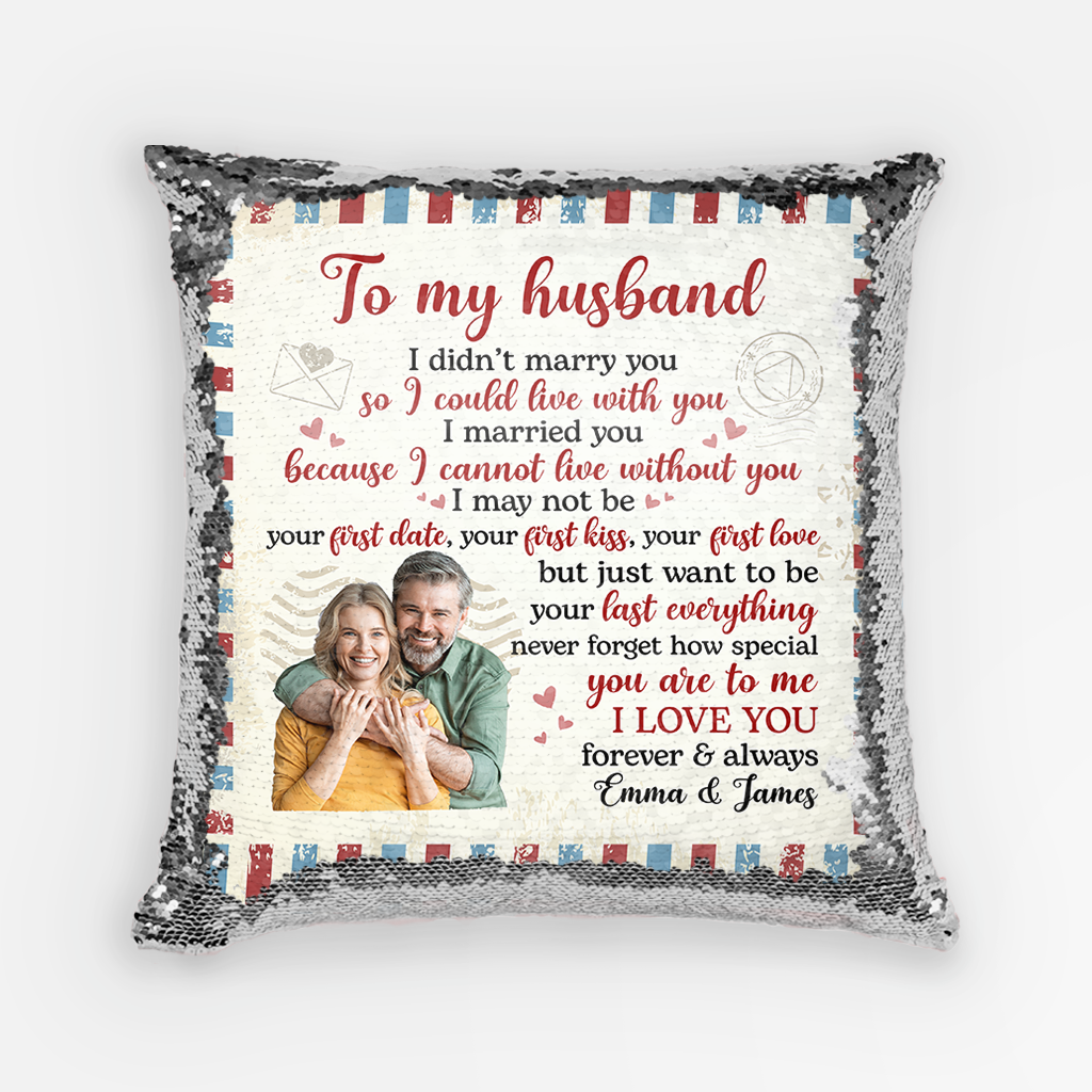 Personalized Love Is Growing Old Sequin Pillow