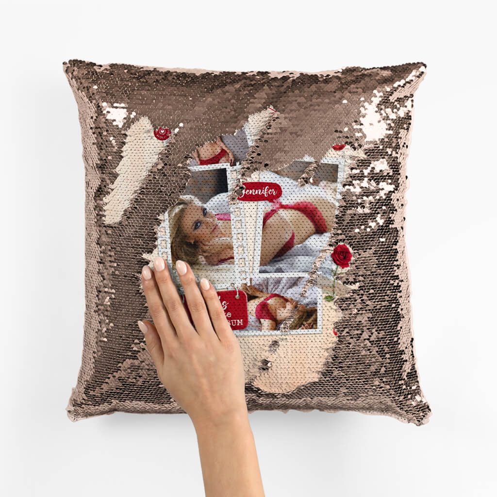 Personalized Favourite Photo Album Sequin Pillow