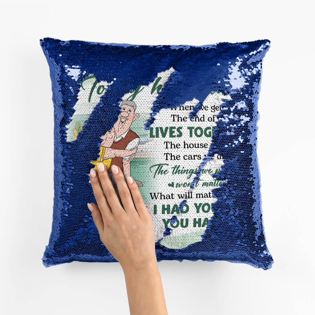 To My Husband - Personalized Sequin Pillow