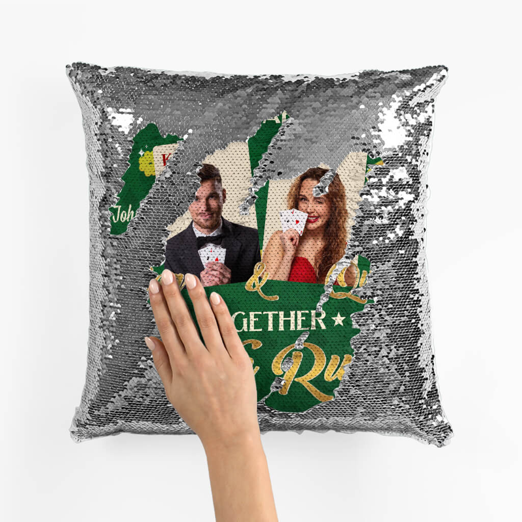 Personalized We Are King And Queen Sequin Pillow