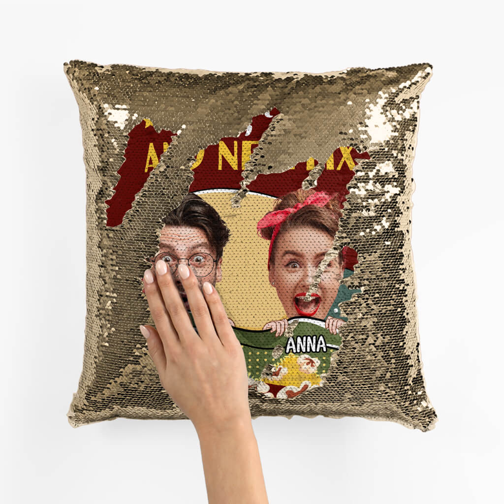 Personalized You Me And Netflix Sequin Pillow