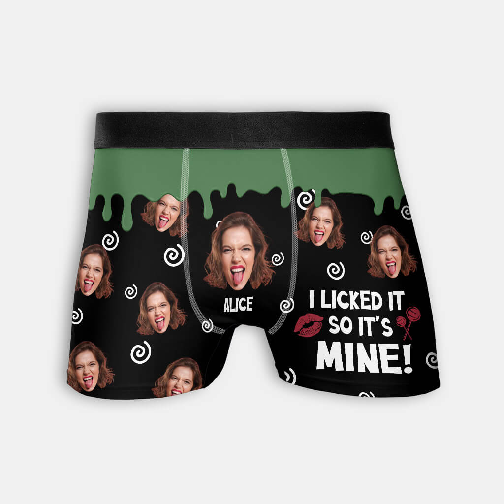 Funny Personalized Gifts - I Licked It So It's Mine Boxers