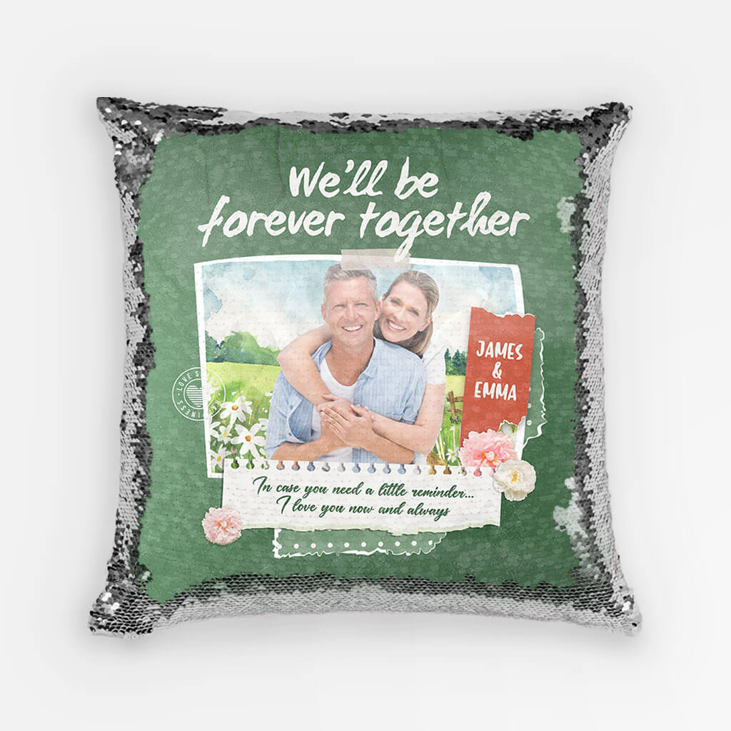 Personalized We'll Be Forever Together Sequin Pillow