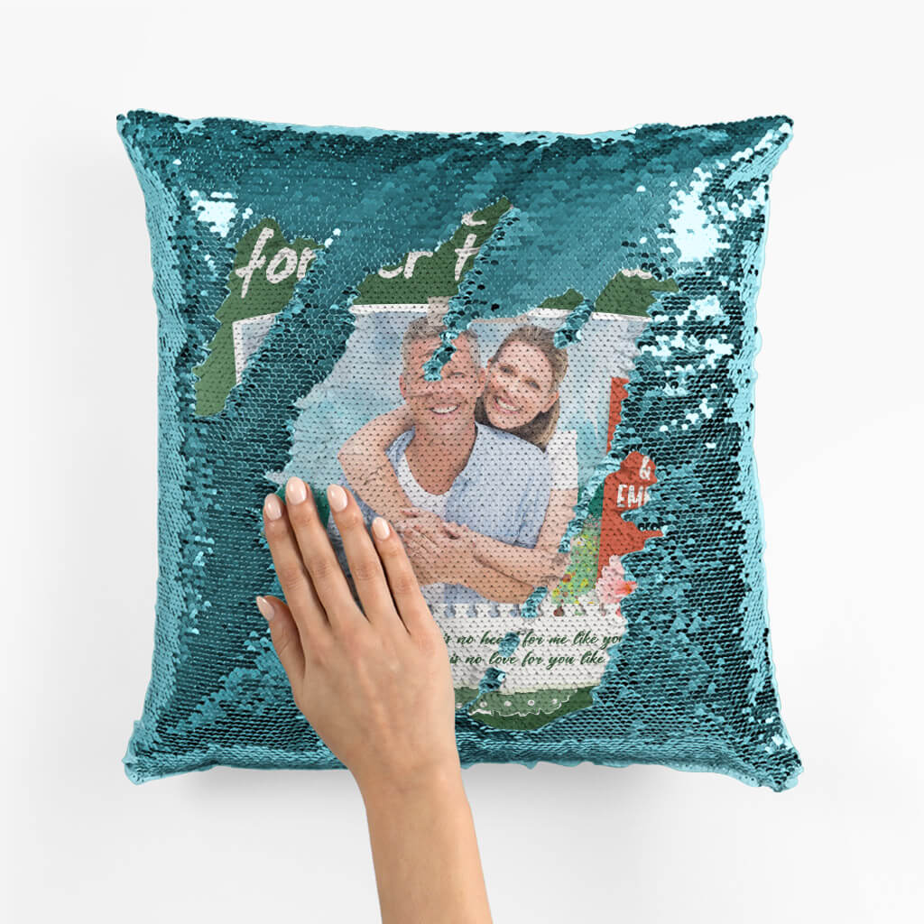 Personalized We'll Be Forever Together Sequin Pillow