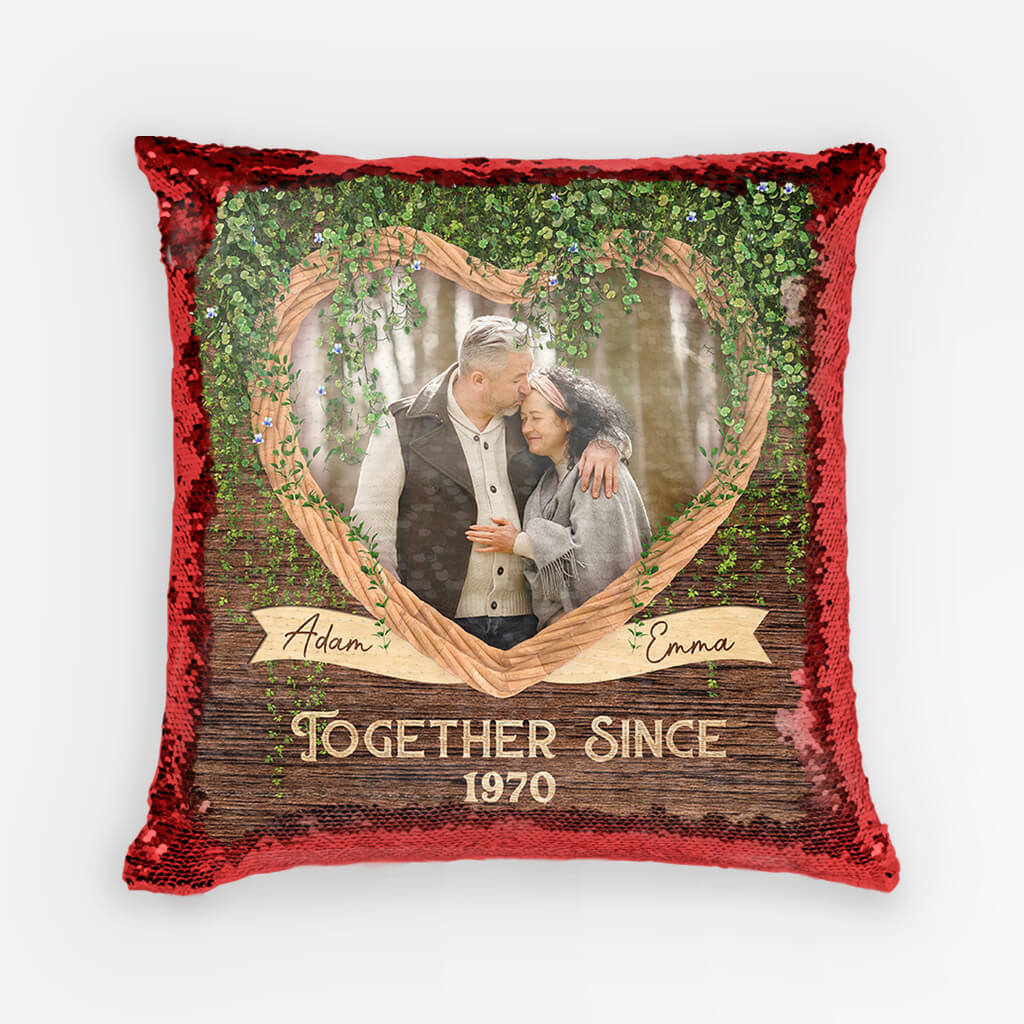 Personalized Together Since Sequin Pillow
