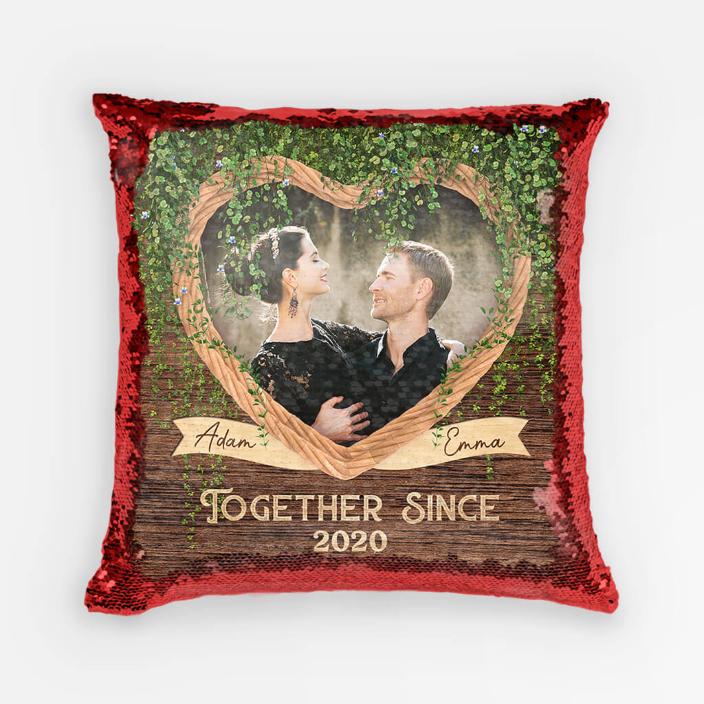 Personalized Together Since Sequin Pillow