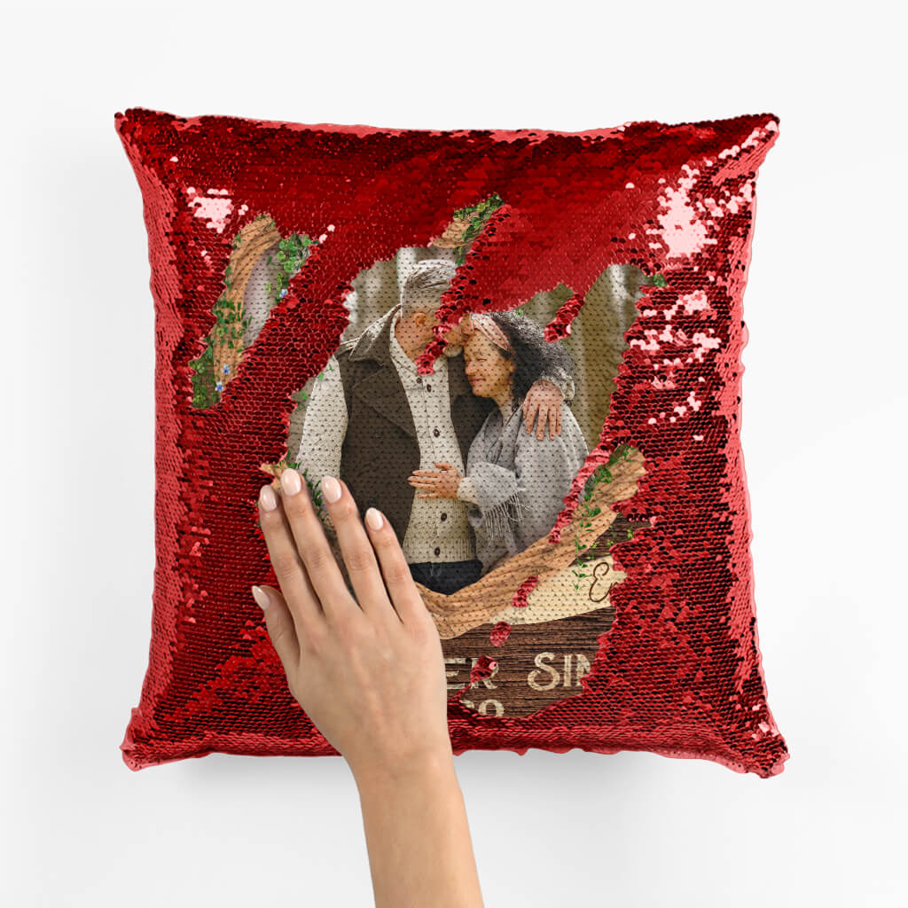 Personalized Together Since Sequin Pillow