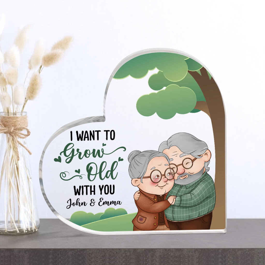 Personalized I Want To Grow Old With You Acrylic Plaque