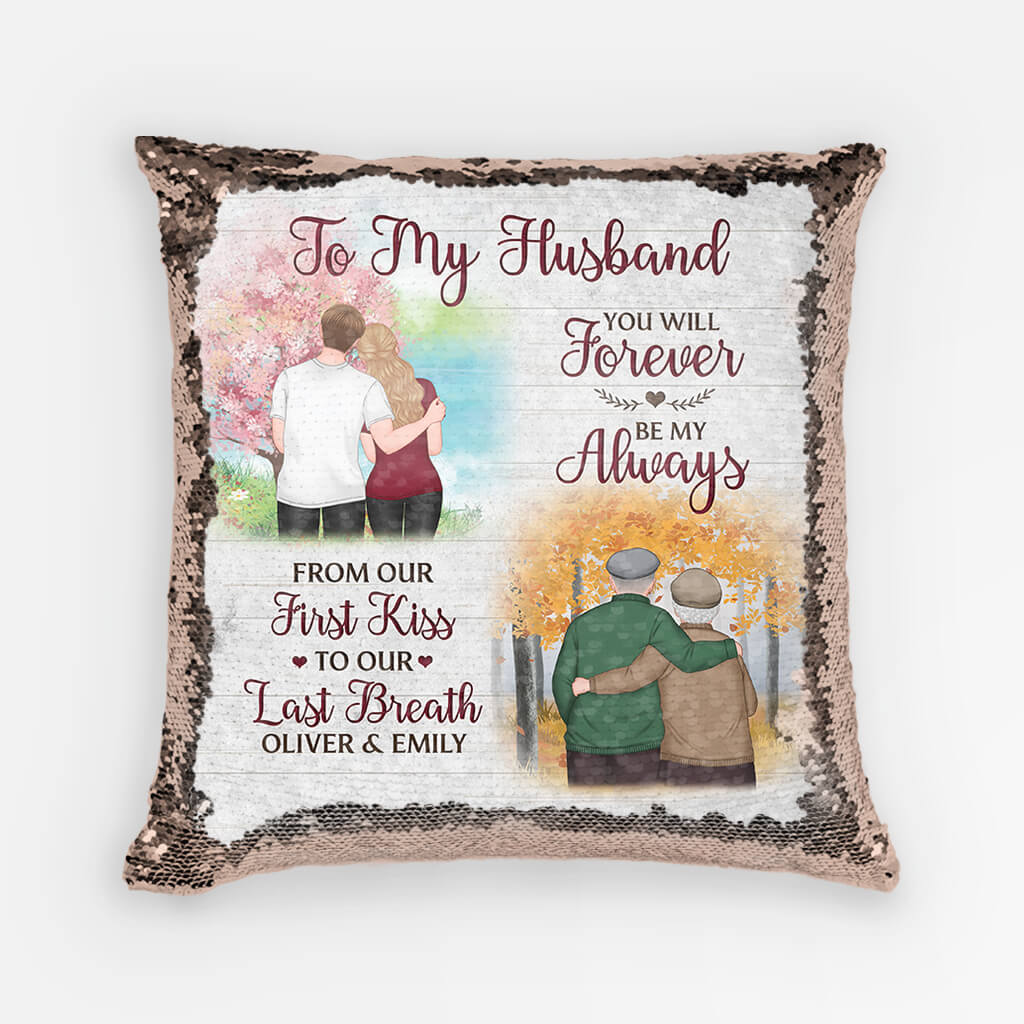 Personalized To My Husband Sequin Pillow