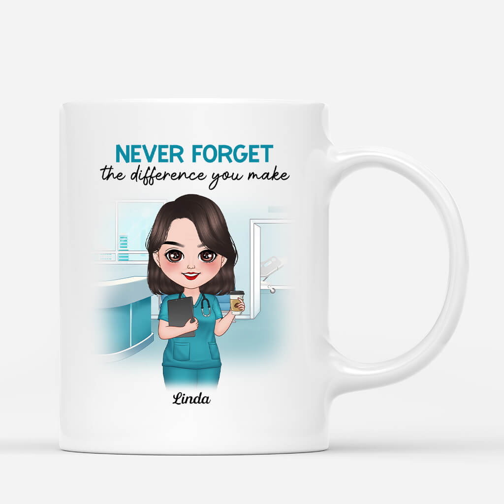 Personalized Never Forget The Difference You Make Mug