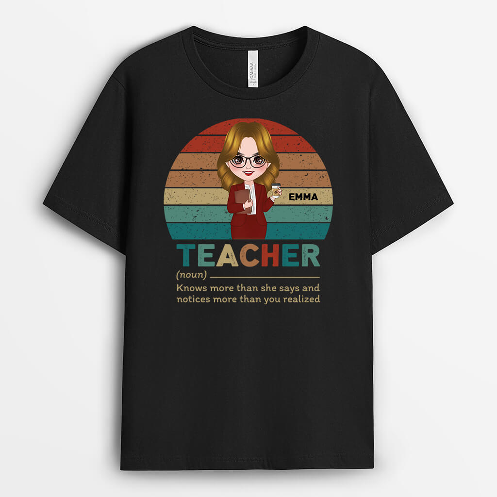 Personalized Vintage Teacher T-shirt
