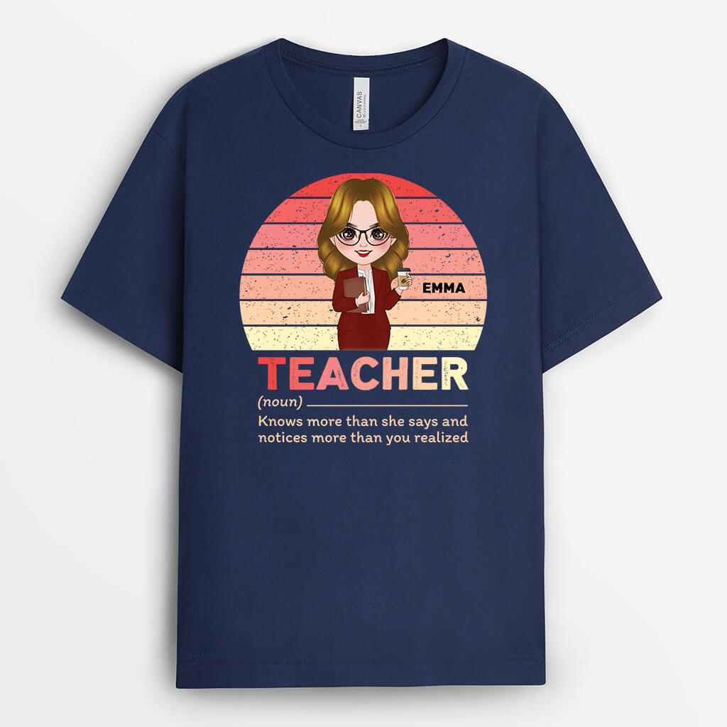 Personalized Vintage Teacher T-shirt