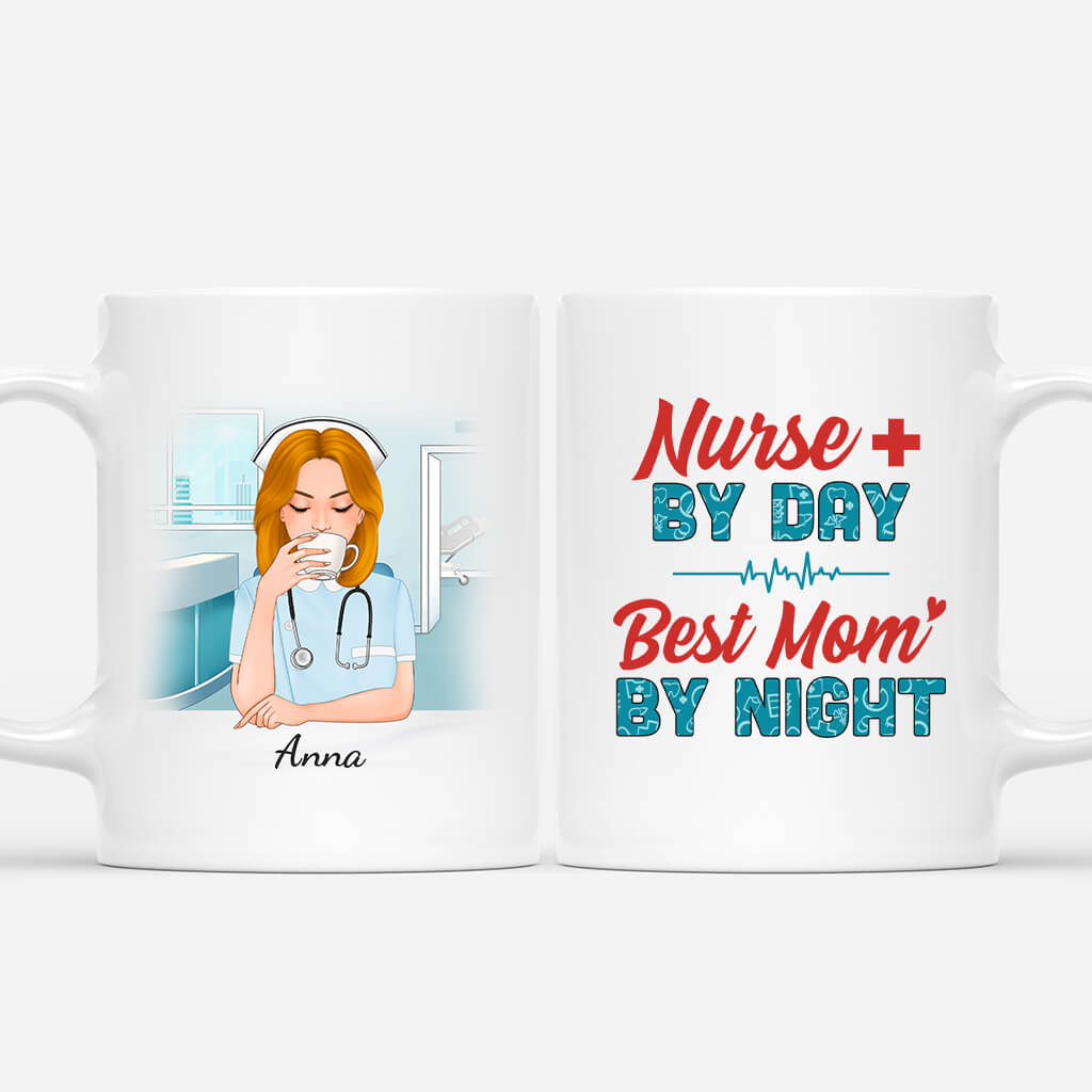 Personalized Nurse By Day Best Mom By Night Mug