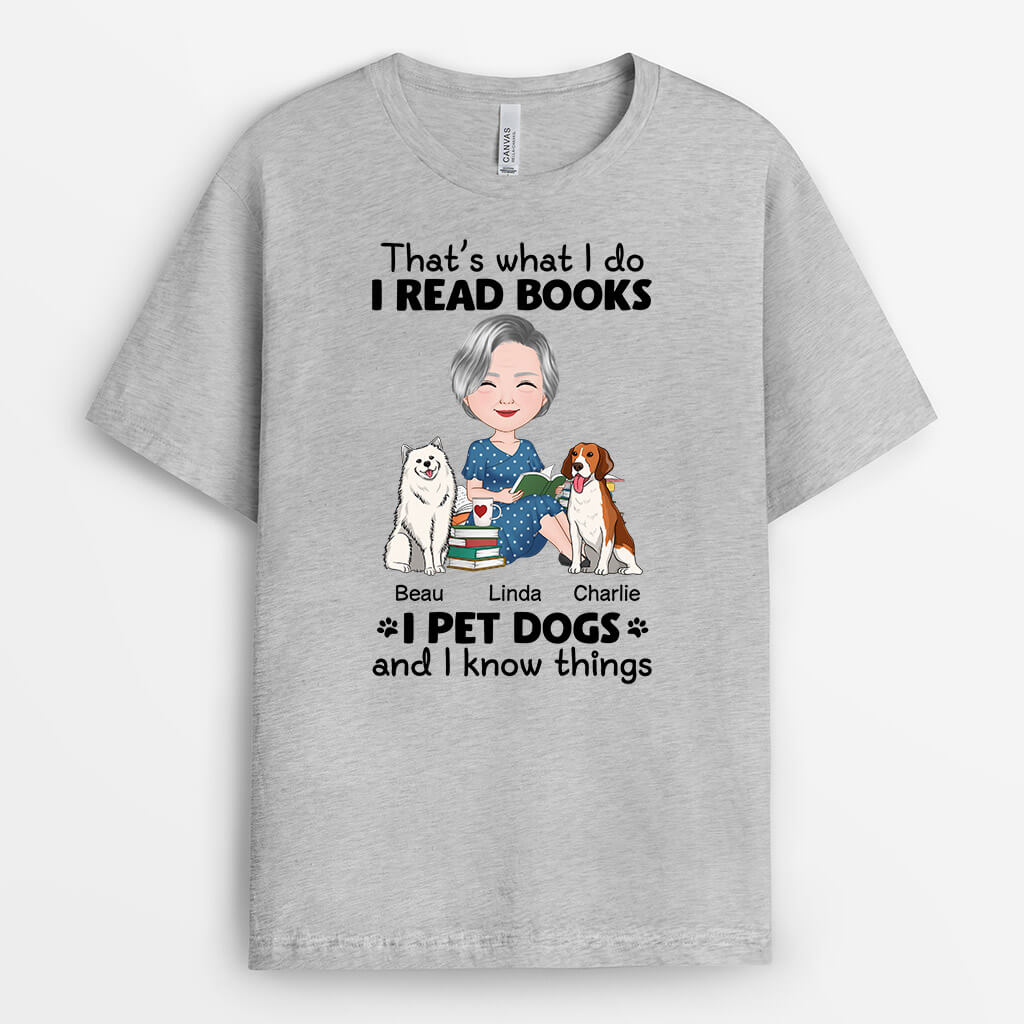 Personalized I Read Books I Pet Dog T-shirt