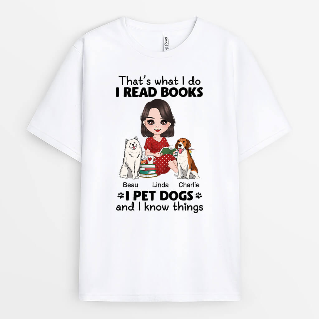 Personalized I Read Books I Pet Dog T-shirt