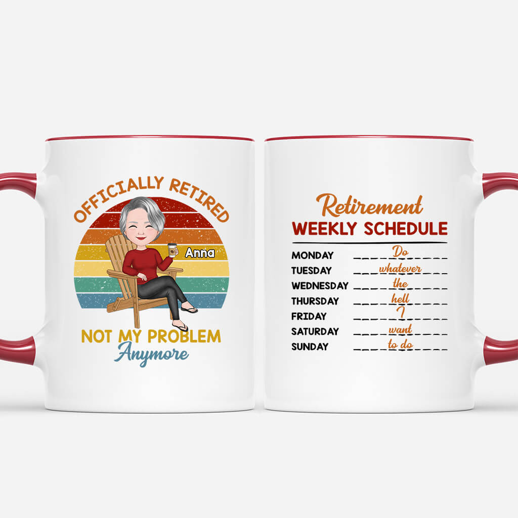 Personalized Retirement Weekly Schedule Mug