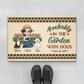Personalized Probably In The Garden With Dogs Doormat