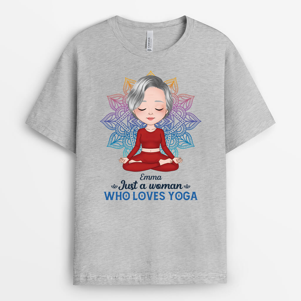 Personalized Just A Woman Who Loves Yoga T-shirt