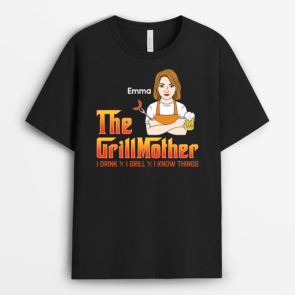 Personalized The Grillmother Grillfather T-shirt