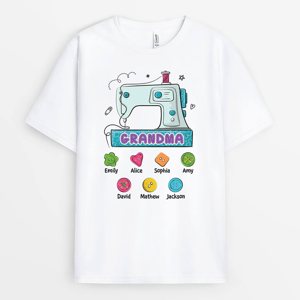 Personalized Mommy Grandma Sewing Machine T-shirt