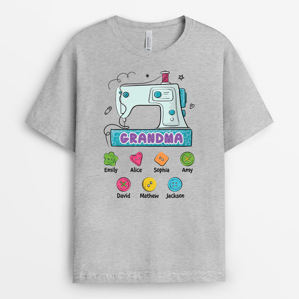 Personalized Mommy Grandma Sewing Machine T-shirt