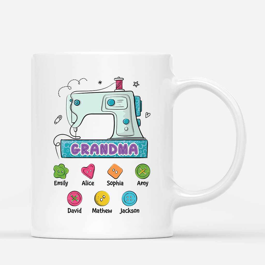 Personalized Mommy Grandma Sewing Machine Mug