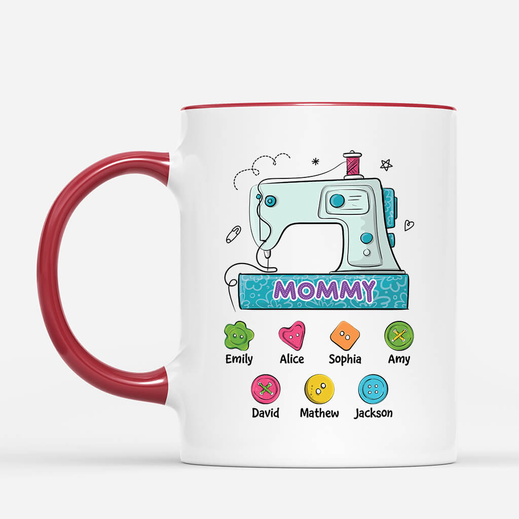 Personalized Mommy Grandma Sewing Machine Mug